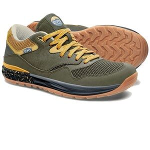 Lems Olive Green Yellow Hiking Shoes Trailhead Mountain to Town